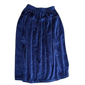 Vintage‎ Liz Sport A-Line Velvet Skirt Deep Blue Womens Small Petite